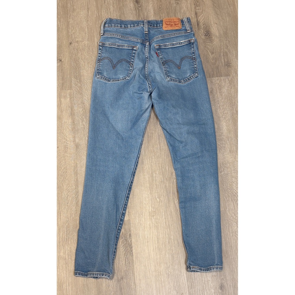 Levis Wedgie Skinny Jeans Medium Wash Blue High Rise Button Fly Sz W26 - Picture 2 of 7